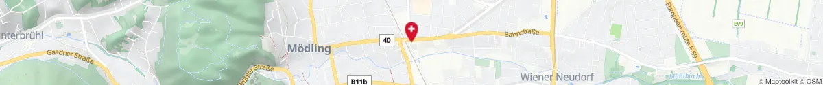 Kartendarstellung des Standorts für Salvator Apotheke in 2340 Mödling